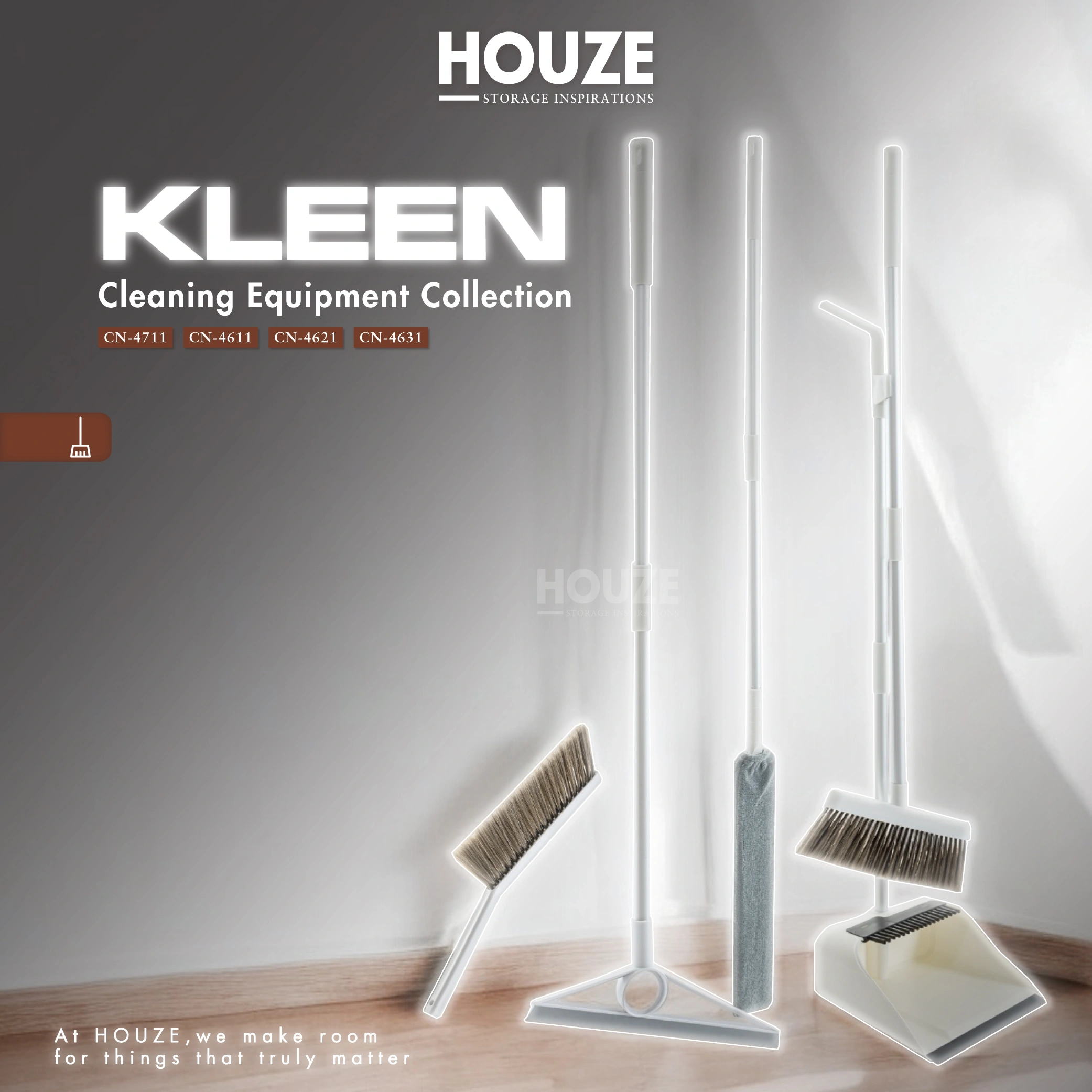 CN-4711-CN-4611-CN-4621-CN-4631-KLEEN-Collection-01-1 KLEEN - Cleaning Tools Collection - Broom & Dustpan| Hand Broom | Floor Squeegee | Gap Cleaner