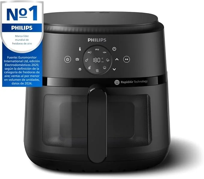 Philips Air Fryer 2000 Series, 13-in-1 function, 6.6 quart capacity, compact design with cooking window.